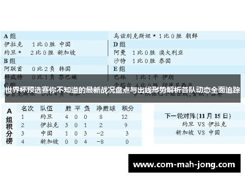 世界杯预选赛你不知道的最新战况盘点与出线形势解析各队动态全面追踪